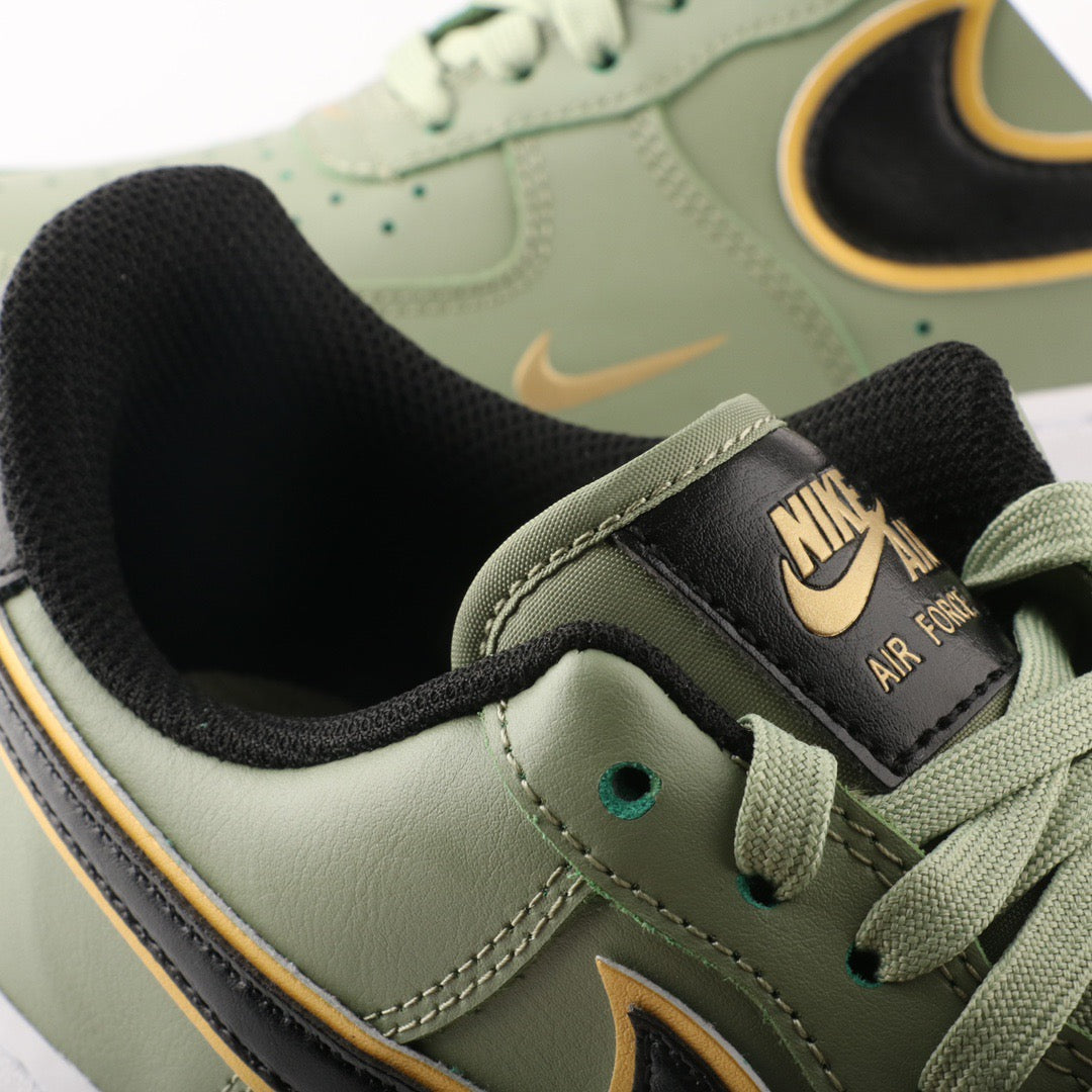 ΝІКЕ ΑΙR FΟRСΕ 1 DOUBLE SWOOSH OLIVE GOLD SCHWARZ