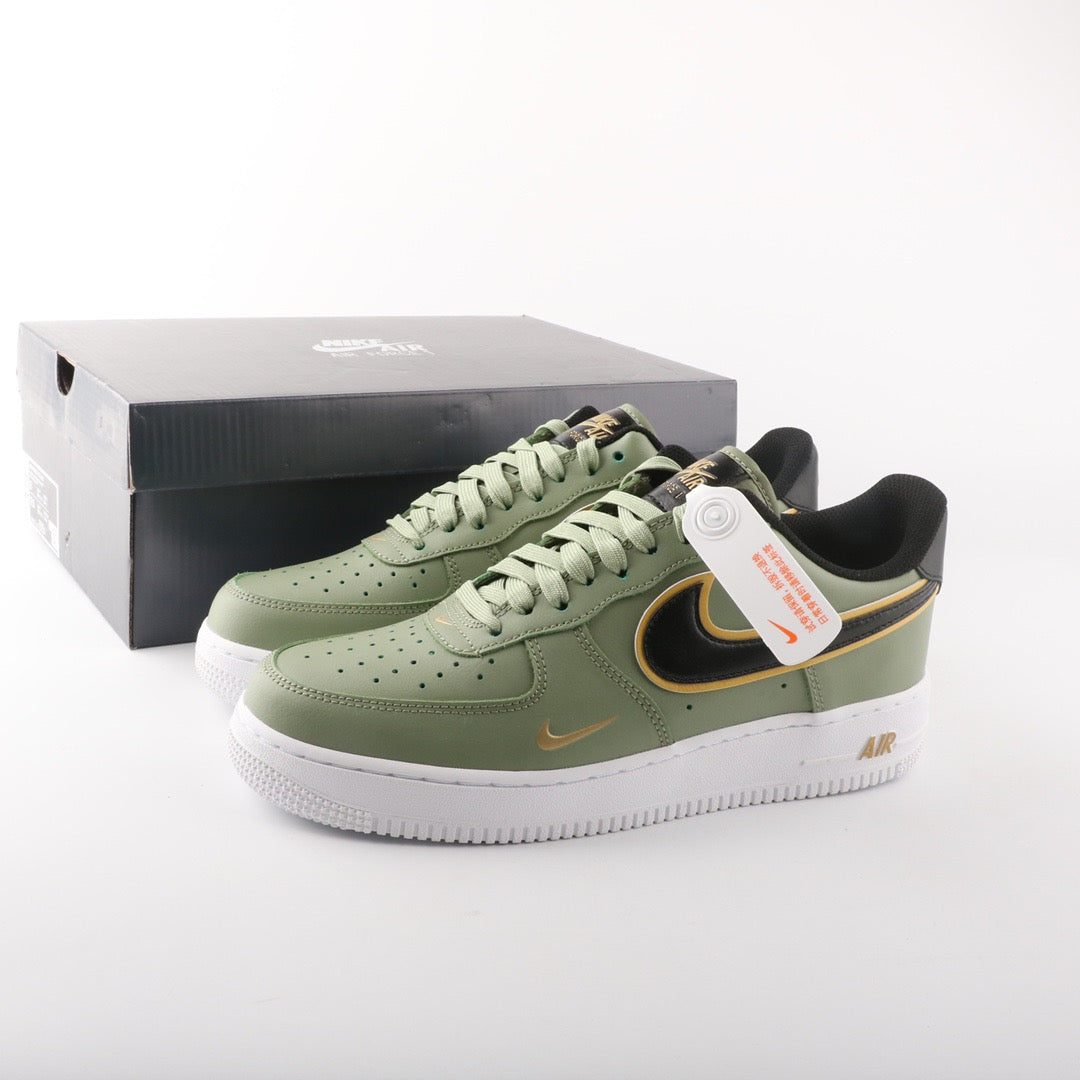 ΝІКЕ ΑΙR FΟRСΕ 1 DOUBLE SWOOSH OLIVE GOLD SCHWARZ