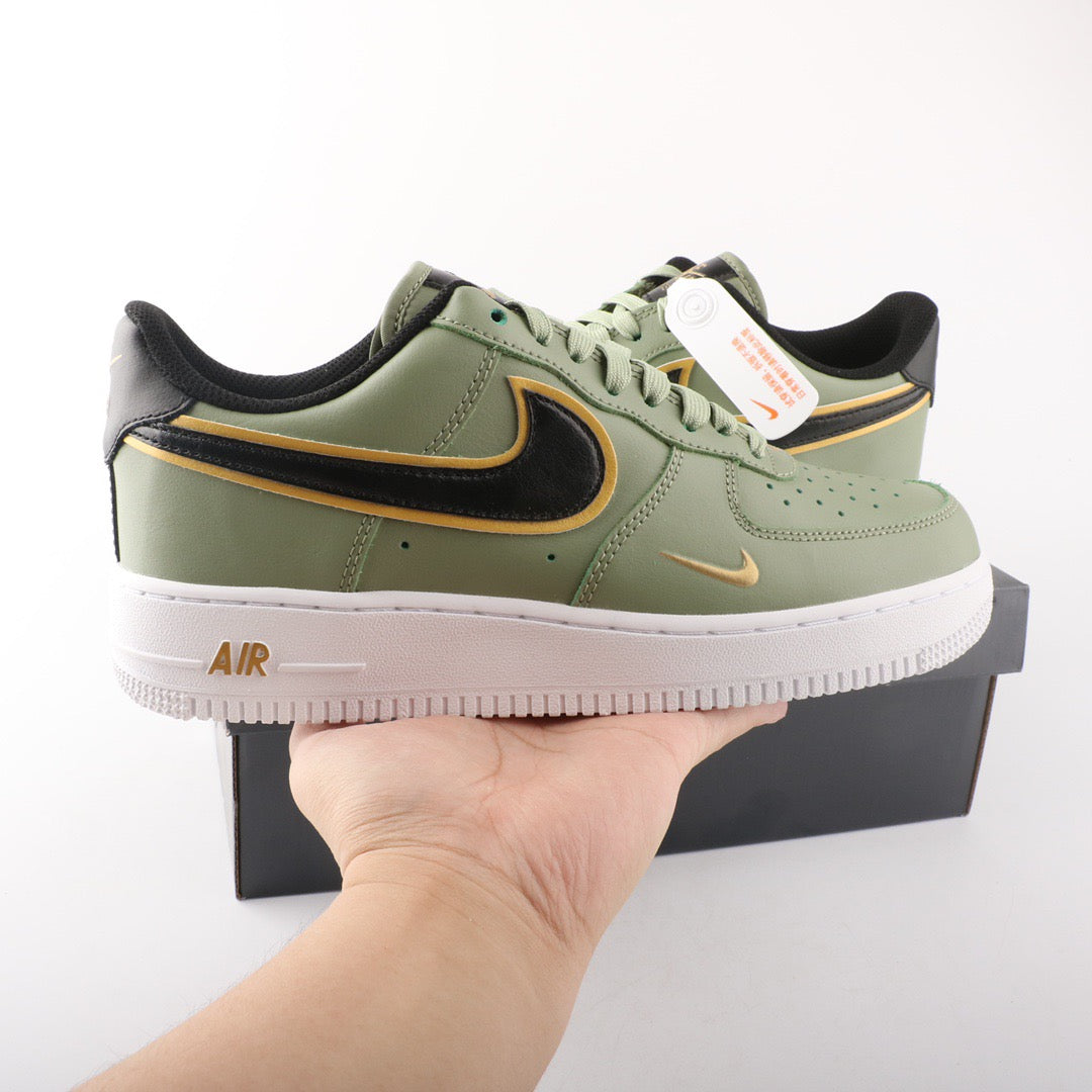 ΝІКЕ ΑΙR FΟRСΕ 1 DOUBLE SWOOSH OLIVE GOLD SCHWARZ